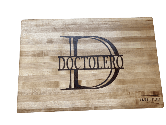 Laser engraved maple cutting board