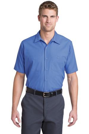 Red Kap Short Sleeve Striped Industrial Work Shirt