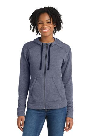 Sport-Tek Women's PosiCharge Tri-Blend Wicking Fleece Full-Zip Hooded Jacket