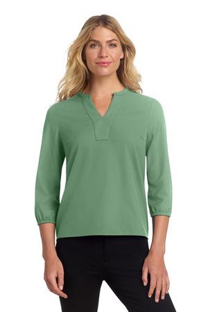Mercer+Mettle Women's Stretch Crepe 3/4-Sleeve Blouse
