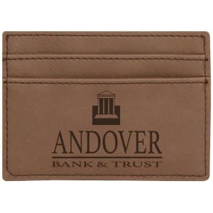 4" x 2 3/4" Laserable Leatherette Wallet Clip
