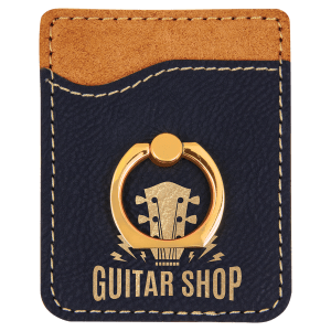 Laserable Leatherette Phone Wallet with Gold Ring