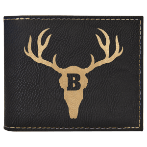 Laserable Leatherette Bi-Fold Wallet w/Flip ID Display