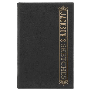 5 1/4" x 8 1/4" Laserable Leatherette Sketch Book with Unlined Notepad