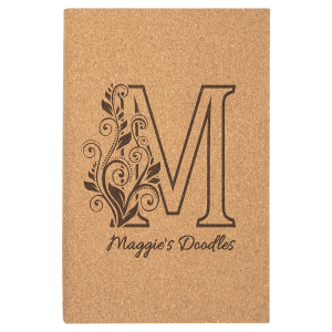 5 1/4" x 8 1/4" Cork Sketch Book with Unlined Notepad