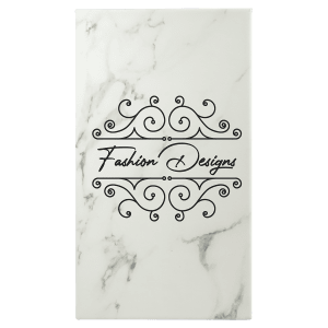 5 1/4" x 8 1/4" White Marble Laserable Leatherette Sketch Book with Unlined Notepad