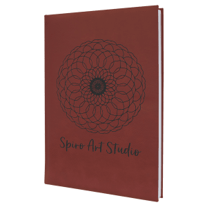7" x 9 3/4" Rose Laserable Leatherette Sketch Book with Unlined Notepad
