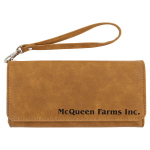 Wallet with Strap - Laserable Leatherette, Creekside Collection, 7 1/2" x 4",