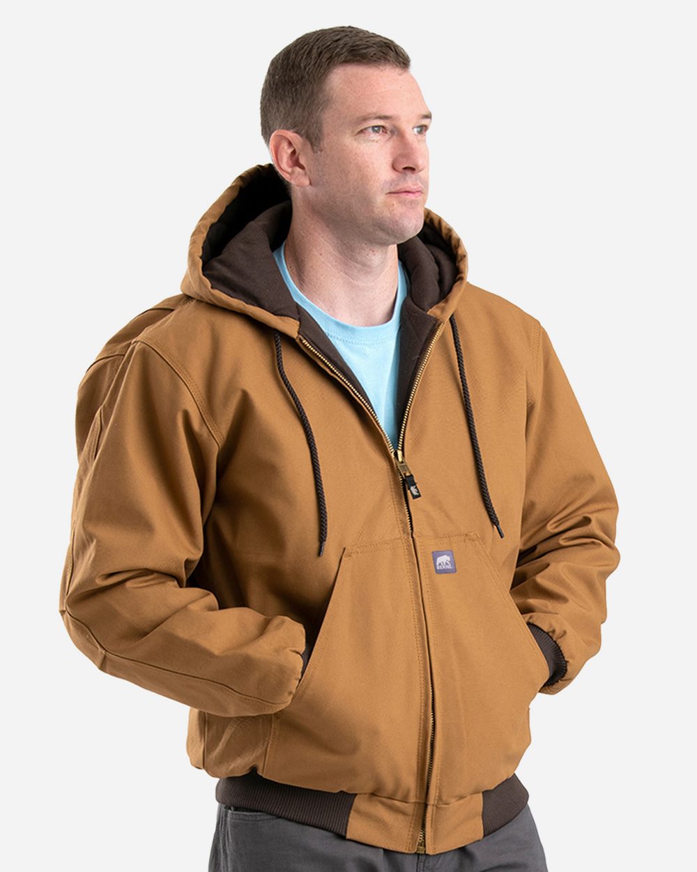Men's Tall Highland Washed Cotton Duck Hooded Jacket