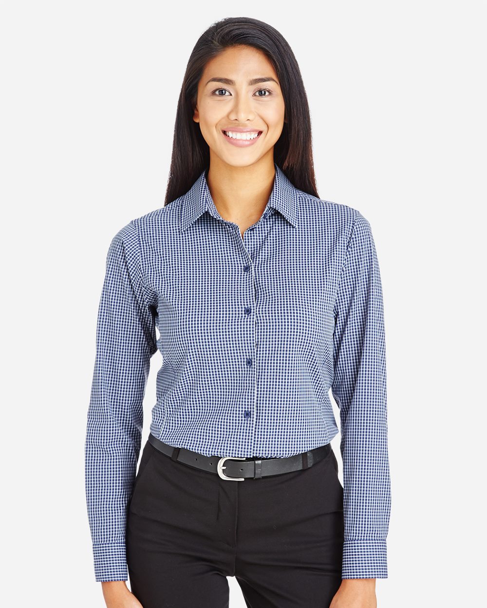 Women's CrownLux Performance® Tonal Mini Check Woven Dress Shirt