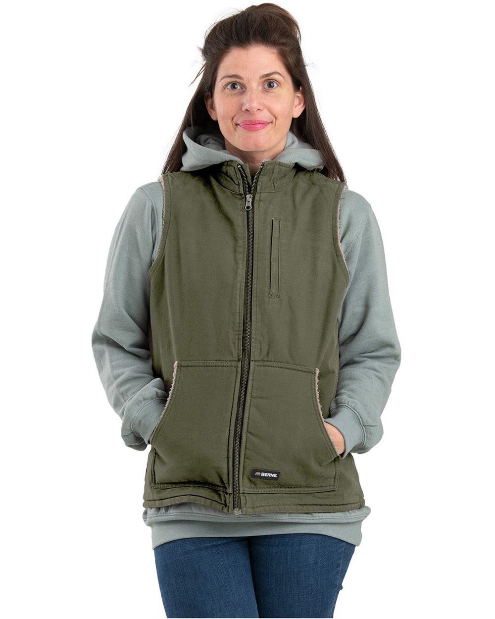 Women's Sherpa-Lined Softstone Duck Vest