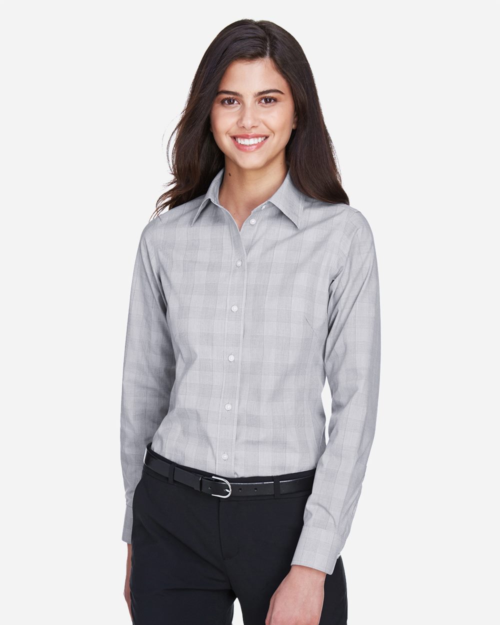 Women's Crown Collection® Glen Plaid Woven Dress Shirt