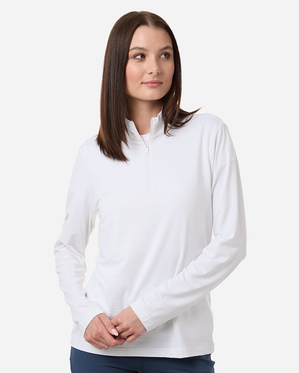 Women's Textured Stripe Quarter-Zip Pullover