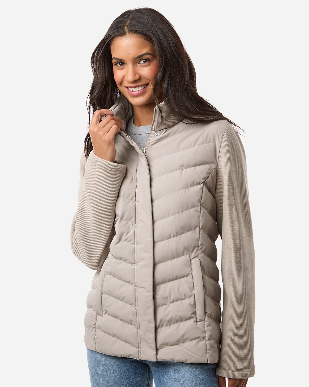 Women's Mixed Media Chevron Jacket