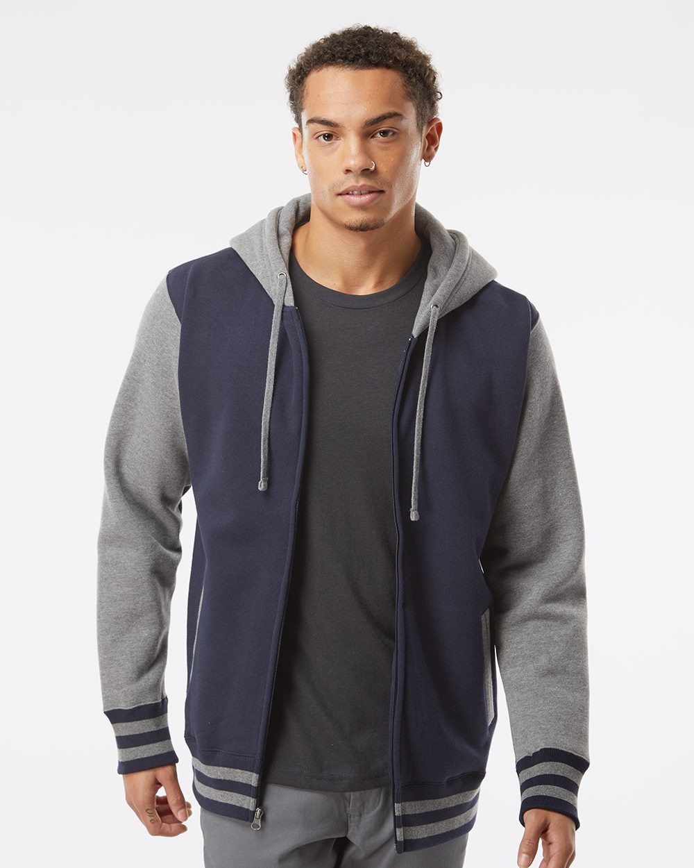 Unisex Heavyweight Varsity Full-Zip Hooded Sweatshirt
