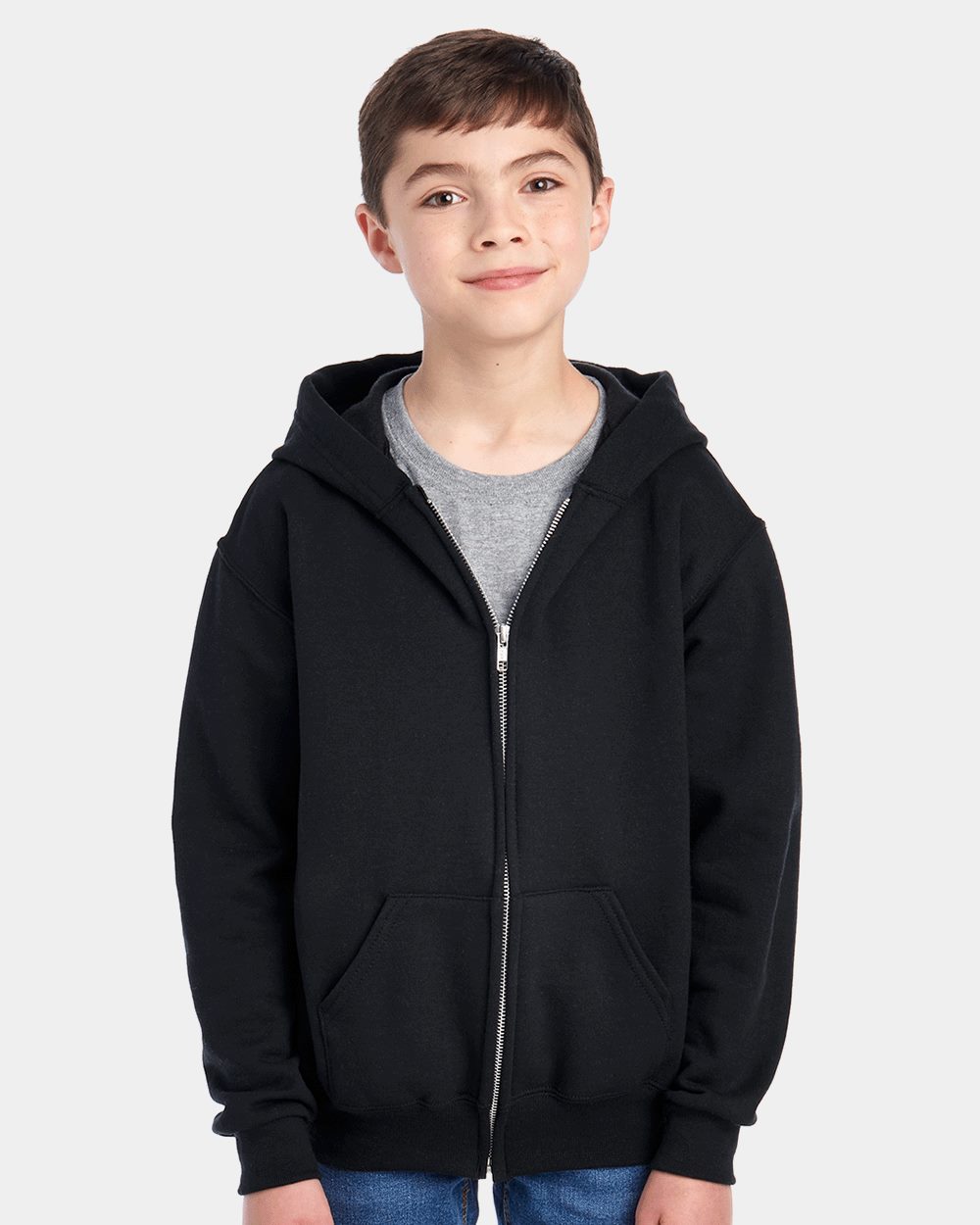 Youth NuBlend® Full-Zip Hooded Sweatshirt