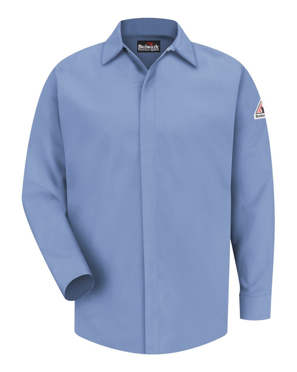 Men's Tall Concealed-Gripper Pocketless Work Shirt