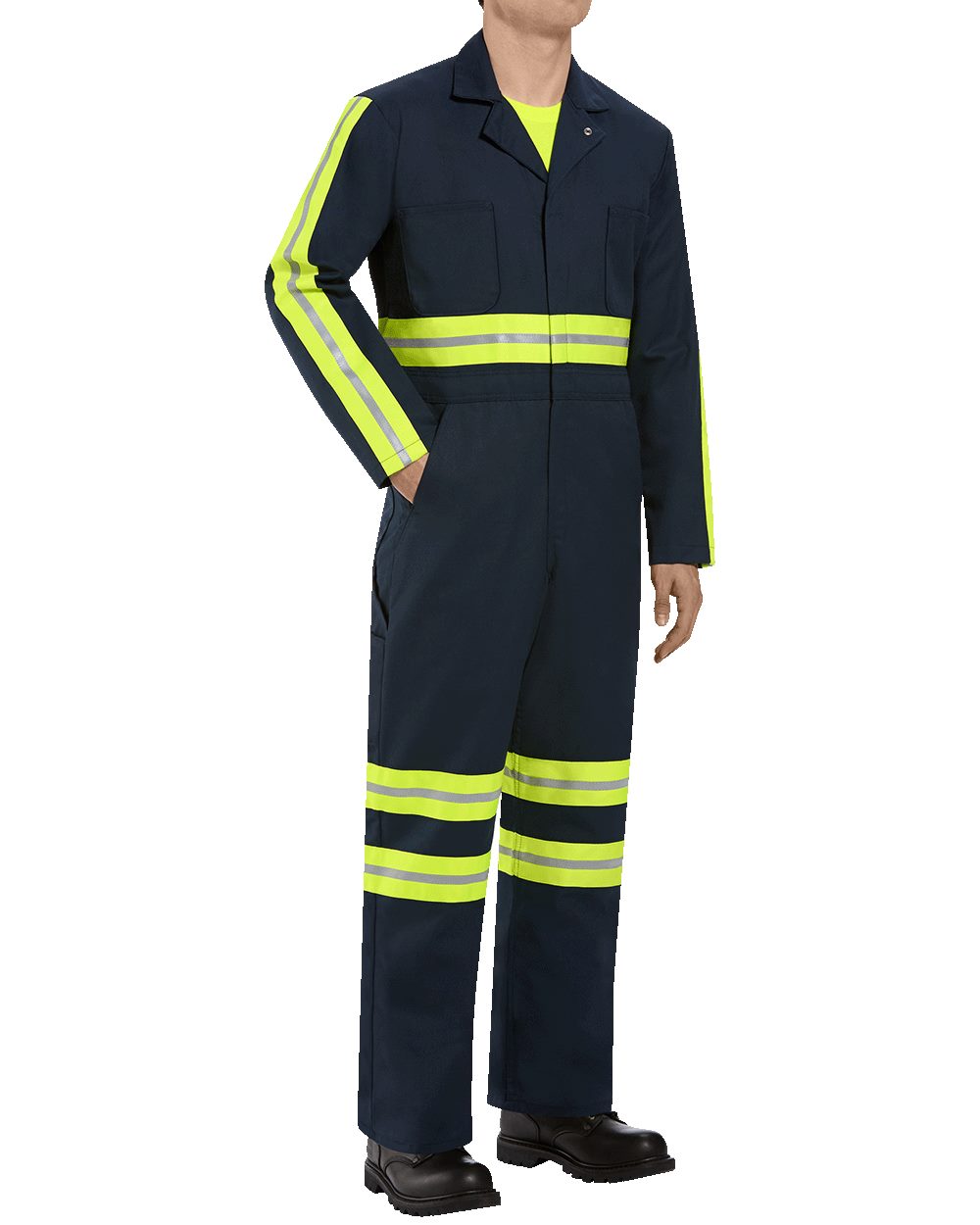 Men's Tall Enhanced Visibility Action Back Coverall